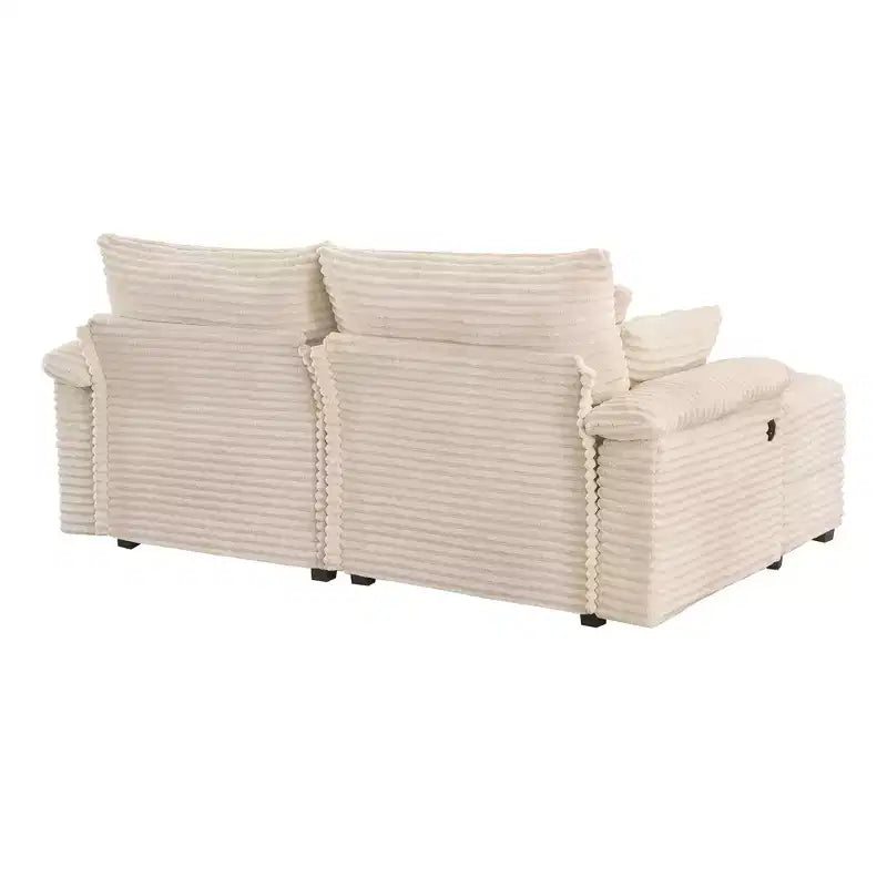 Set Whisen di divani chaise longue doppi con pouf reversibile e contenitore