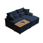 Set Whisen di divani chaise longue doppi con pouf reversibile e contenitore