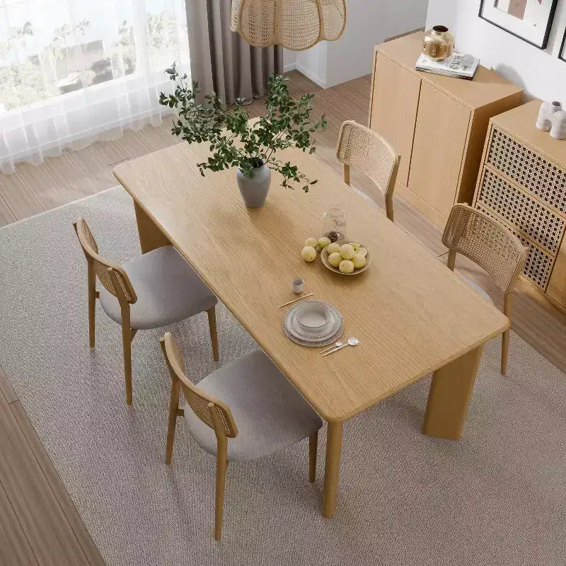MAYEERTY 67 Tavolo da Pranzo Rettangolare in Legno per 4-6 Persone, Tavolo da Cucina e Sala da Pranzo Moderno Stile Rustico