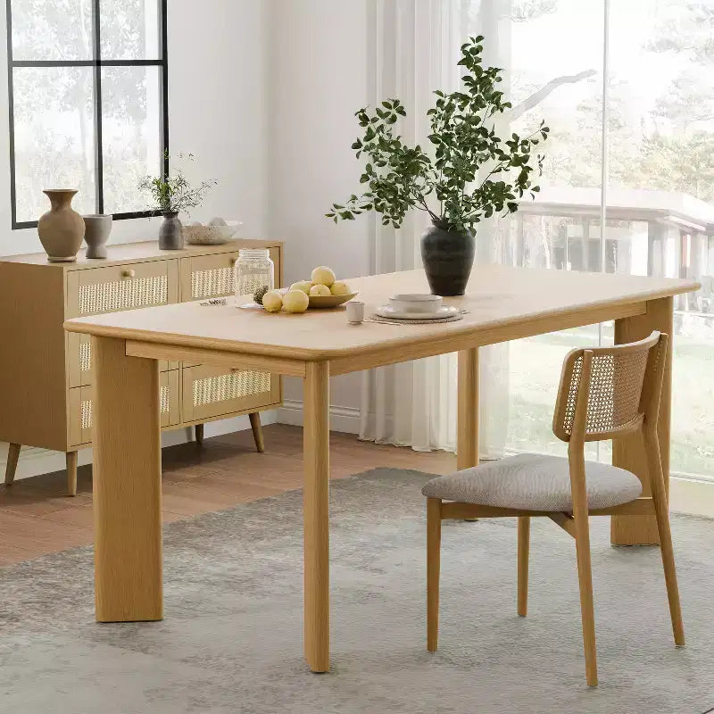 MAYEERTY 67 Tavolo da Pranzo Rettangolare in Legno per 4-6 Persone, Tavolo da Cucina e Sala da Pranzo Moderno Stile Rustico