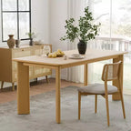 MAYEERTY 67 Tavolo da Pranzo Rettangolare in Legno per 4-6 Persone, Tavolo da Cucina e Sala da Pranzo Moderno Stile Rustico