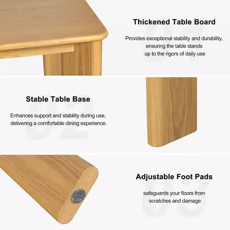 MAYEERTY 67 Tavolo da Pranzo Rettangolare in Legno per 4-6 Persone, Tavolo da Cucina e Sala da Pranzo Moderno Stile Rustico