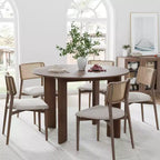 MAYEERTY 45 Wood Round Dining Table for 4, Farmhouse Modern Kitchen & Dining Room Table