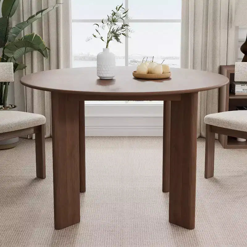 Tavolo da pranzo rotondo in legno MAYEERTY 45 per 4 persone, tavolo da cucina e sala da pranzo moderno in stile rustico