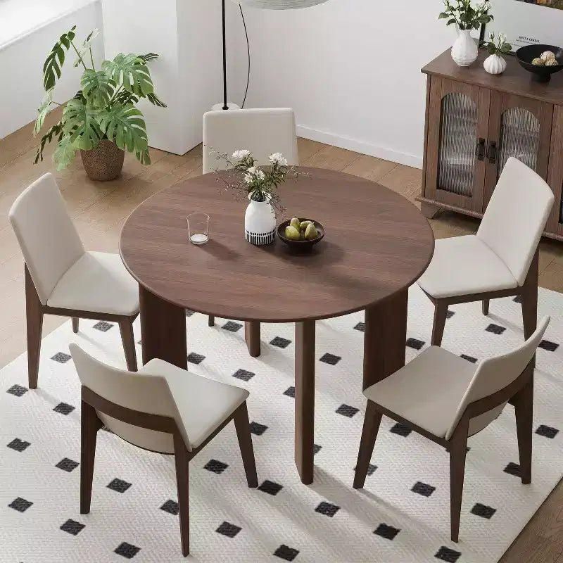 Tavolo da pranzo rotondo in legno MAYEERTY 45 per 4 persone, tavolo da cucina e sala da pranzo moderno in stile rustico