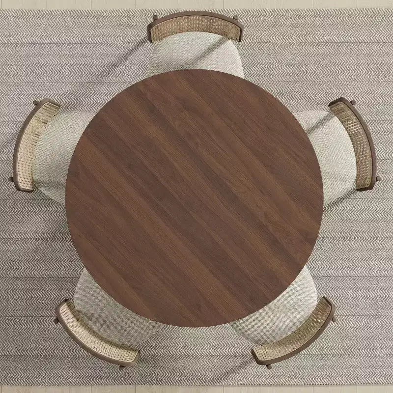 Tavolo da pranzo rotondo in legno MAYEERTY 45 per 4 persone, tavolo da cucina e sala da pranzo moderno in stile rustico