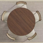 Tavolo da pranzo rotondo in legno MAYEERTY 45 per 4 persone, tavolo da cucina e sala da pranzo moderno in stile rustico