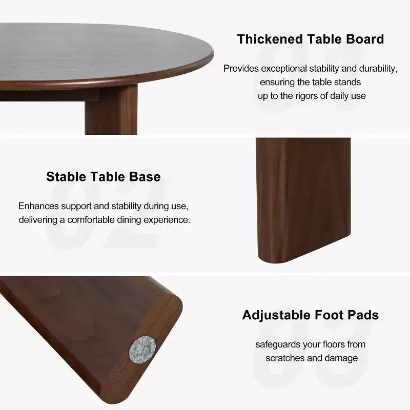 Tavolo da pranzo rotondo in legno MAYEERTY 45 per 4 persone, tavolo da cucina e sala da pranzo moderno in stile rustico