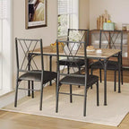COZONY Set da Pranzo 5 Pezzi con 4 Sedie, Tavolo da Pranzo Rettangolare e Sedie Imbottite per Cucina, Sala da Pranzo o Zona Colazione