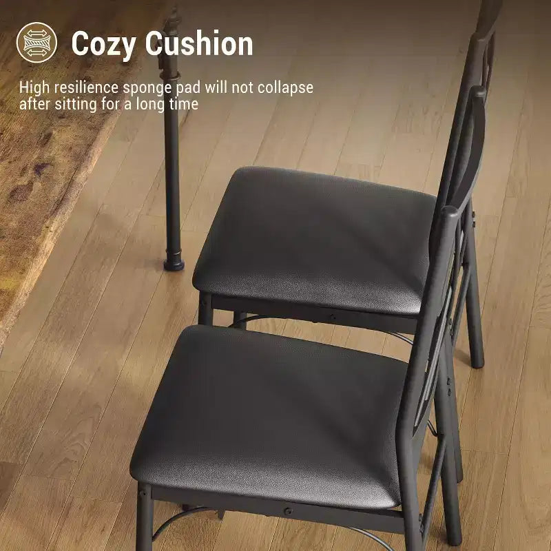 COZONY Set da Pranzo 5 Pezzi con 4 Sedie, Tavolo da Pranzo Rettangolare e Sedie Imbottite per Cucina, Sala da Pranzo o Zona Colazione