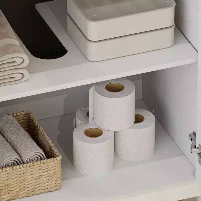 Mobile bagno Bestier da 31 pollici in stile rustico con lavabo in ceramica, mobiletto vintage