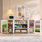 Credenza a Buffet da Cucina con 4 Ante e Ripiani, Credenza Moderna Grande, Mobile Contenitore per Bar Caffè da 66 Pollici
