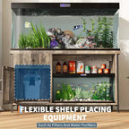 Mobiletto da 280 Litri per Acquario, Supporto per Acquario con Prese di Corrente e Luci LED - Supporto Robusto per Terrari con Armadietto, Cassetto e Ripiano