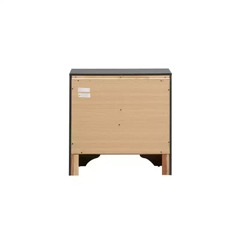 HomeStock 26 pollici A x 26 pollici L Comodino rettangolare in legno con finitura grigia e 2 cassetti per soggiorno e camera da letto
