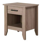 HomeStock Comodino in legno con cassetto singolo, finitura marrone, rettangolare, 61 cm A x 53 cm L, per soggiorno e camera da letto