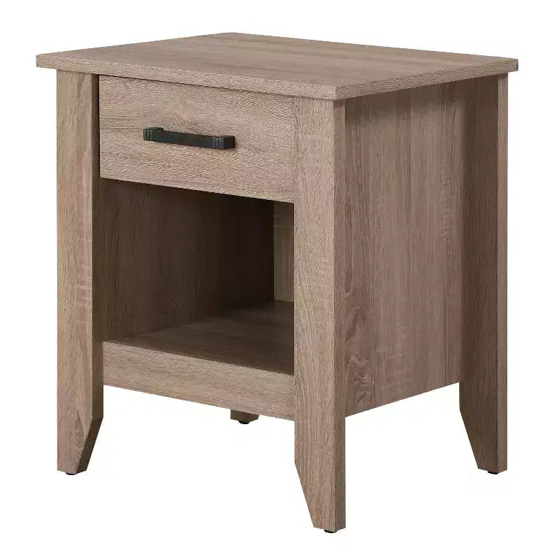 HomeStock Comodino in legno con cassetto singolo, finitura marrone, rettangolare, 61 cm A x 53 cm L, per soggiorno e camera da letto