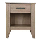 HomeStock Comodino in legno con cassetto singolo, finitura marrone, rettangolare, 61 cm A x 53 cm L, per soggiorno e camera da letto