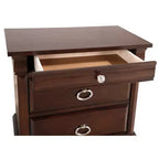 HomeStock Comodino marrone rettangolare con 2 cassetti in legno, 68,5 cm H x 66 cm L, per soggiorno e camera da letto