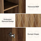 Lantine 75.39 Mobile Contenitore in Legno con 6 Ripiani, Mobile Moderno Stretto con 2 Ante per Soggiorno, Cucina, Bagno