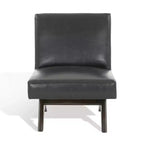 Deasha Vegan Leather Accent Chair - SFV5075 - Black/Walnut - Safavieh Couture
