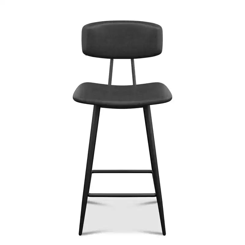 Dyonery Sgabelli da Bar Altezza Bancone, 25.6 Sgabelli in Similpelle con Schienale, Rivestimento Impermeabile, Robusta Struttura in Metallo per Isola Cucina, Grigio Rustico