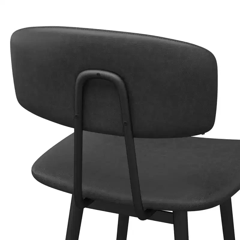 Dyonery Sgabelli da Bar Altezza Bancone, 25.6 Sgabelli in Similpelle con Schienale, Rivestimento Impermeabile, Robusta Struttura in Metallo per Isola Cucina, Grigio Rustico