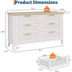 Cassettiera scanalata per camera da letto con 6 cassetti, cassettiera moderna, cassettiera in legno, organizer per vestiti per soggiorno, corridoio