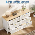 Cassettiera scanalata per camera da letto con 6 cassetti, cassettiera moderna, cassettiera in legno, organizer per vestiti per soggiorno, corridoio