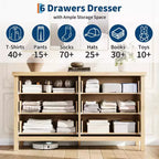 Cassettiera scanalata per camera da letto con 6 cassetti, cassettiera moderna, cassettiera in legno, organizer per vestiti per soggiorno, corridoio