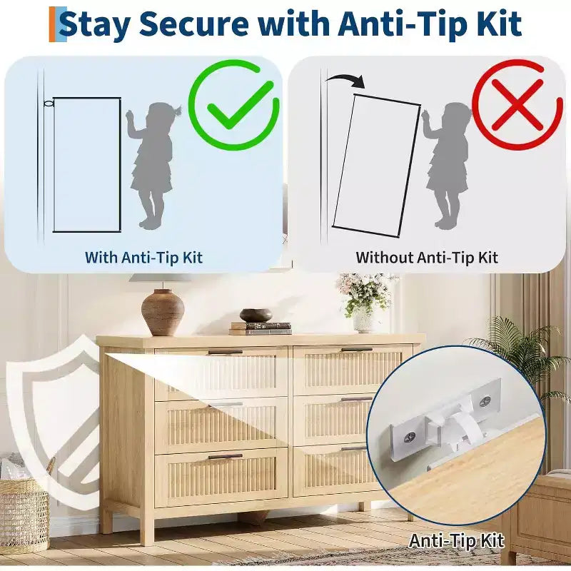 Cassettiera scanalata per camera da letto con 6 cassetti, cassettiera moderna, cassettiera in legno, organizer per vestiti per soggiorno, corridoio