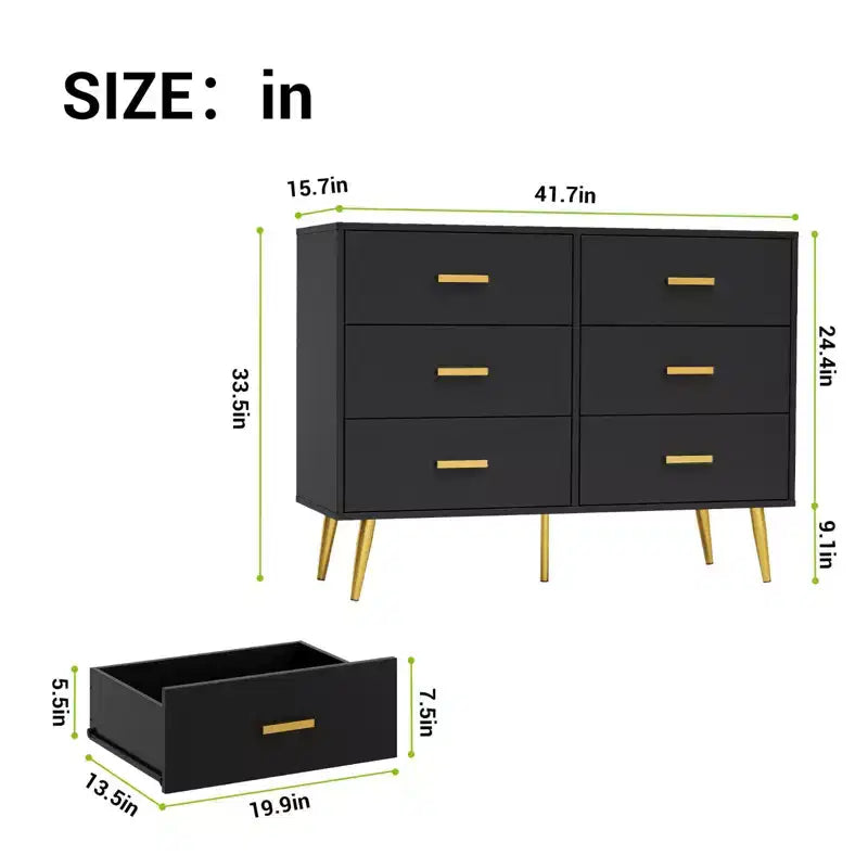 Cassettiera a 6 cassetti, Organizzatore cassettiera moderno con cassetti, Ampio armadio contenitore, Cassettiera dal design moderno per camera da letto, soggiorno, portico
