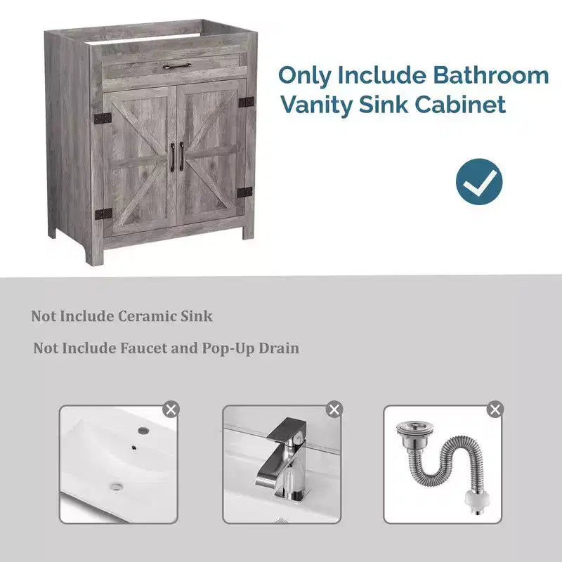 Mobile bagno Karl Home 76 cm, con anta scorrevole a grana di legno Noce e ripiano a U, senza lavabo da appoggio
