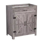 Mobile bagno Karl Home 76 cm, con anta scorrevole a grana di legno Noce e ripiano a U, senza lavabo da appoggio