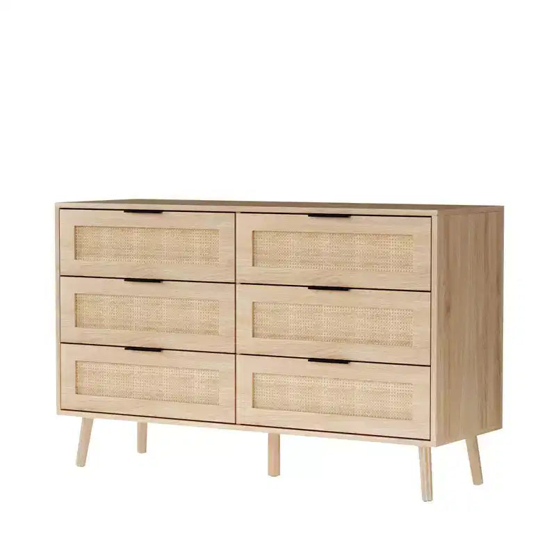 Cassettiera Karl Home 6 cassetti in MDF beige, larghezza 120 cm