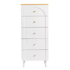 Cassettiera Karl Home a 5 cassetti in MDF bianco (pannello di fibra a media densità), larghezza 50 cm