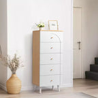 Cassettiera Karl Home a 5 cassetti in MDF bianco (pannello di fibra a media densità), larghezza 50 cm