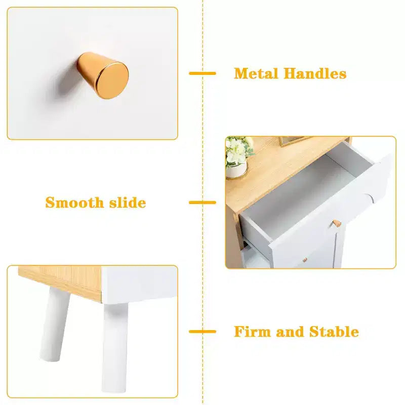 Cassettiera Karl Home a 5 cassetti in MDF bianco (pannello di fibra a media densità), larghezza 50 cm