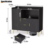 Buffet con cassetti (set da 2), credenza buffet da 40 con ripiani e ante
