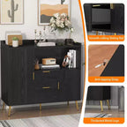 Buffet con cassetti (set da 2), credenza buffet da 40 con ripiani e ante
