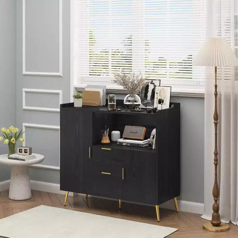 Buffet con cassetti (set da 2), credenza buffet da 40 con ripiani e ante