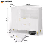 Buffet con cassetti (set da 2), credenza buffet da 40 con ripiani e ante