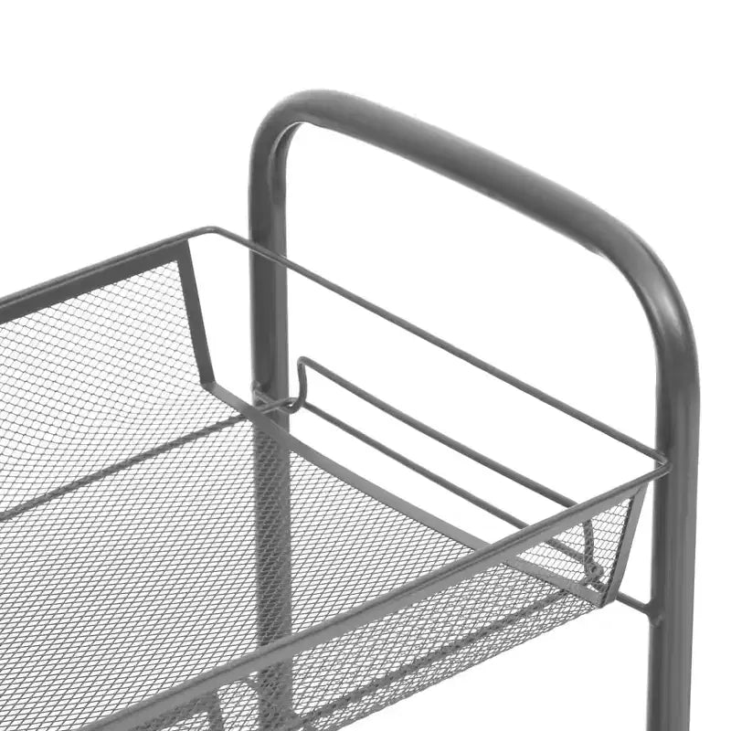 CLIHOME Carrello di servizio a rotelle a 5 ripiani in rete con cestino portaoggetti, carrello per casa, ufficio, dispensa e cucina