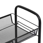 CLIHOME Carrello di servizio a rotelle a 5 ripiani in rete con cestino portaoggetti, carrello per casa, ufficio, dispensa e cucina
