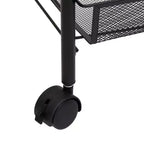 CLIHOME Carrello di servizio a rotelle a 5 ripiani in rete con cestino portaoggetti, carrello per casa, ufficio, dispensa e cucina