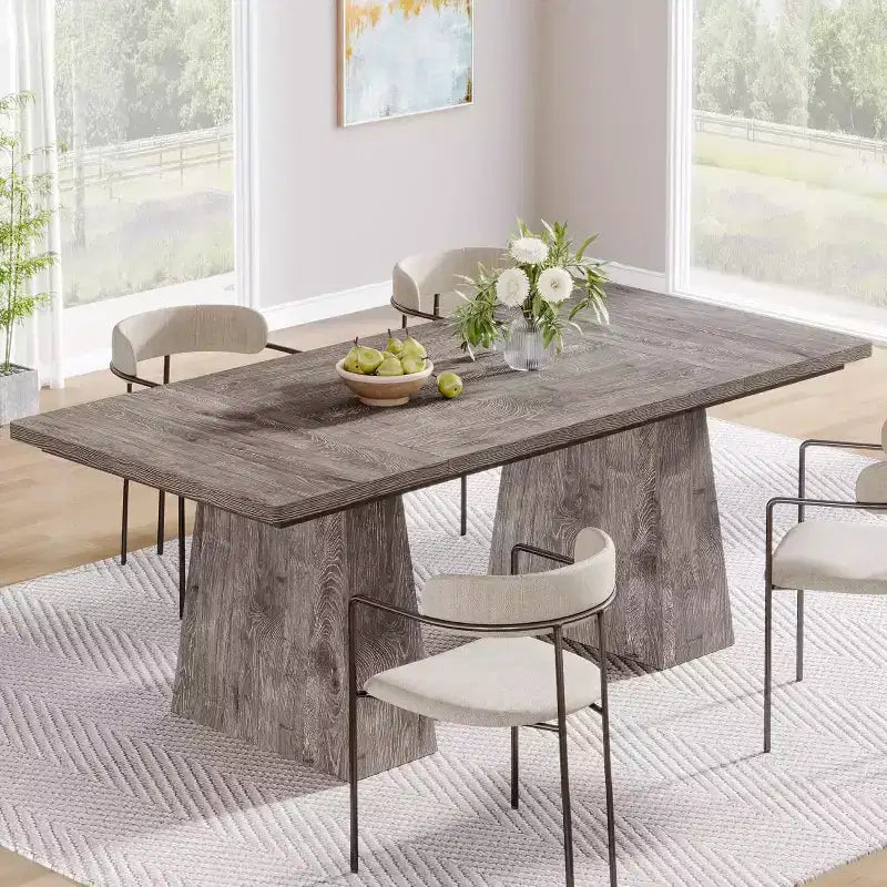 Tavolo da pranzo Lantine per 4-6 persone, tavolo da cucina moderno da 160 cm con robuste gambe affusolate in legno, per sala da pranzo, cucina, soggiorno