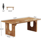 Lantine - Tavolo da pranzo moderno per 6 persone, tavolo da pranzo da cucina grande da 180 cm con base a piedistallo in legno, per cucina, sala da pranzo, soggiorno