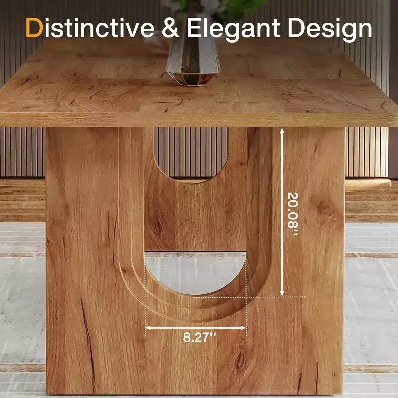 Lantine - Tavolo da pranzo moderno per 6 persone, tavolo da pranzo da cucina grande da 180 cm con base a piedistallo in legno, per cucina, sala da pranzo, soggiorno