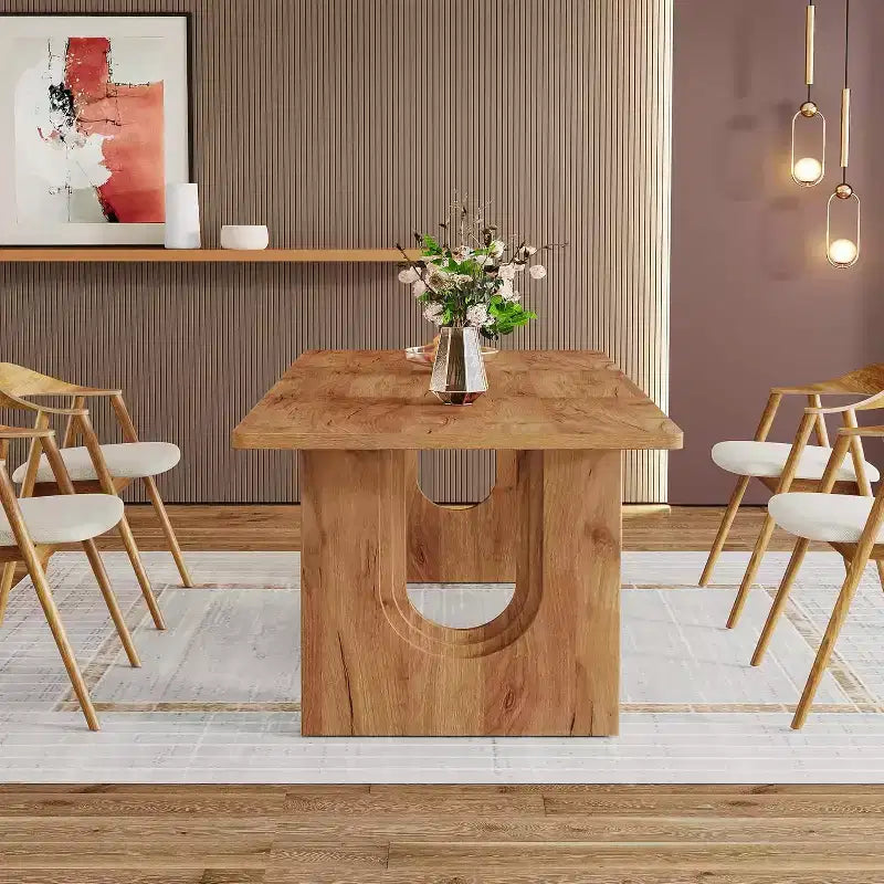 Lantine - Tavolo da pranzo moderno per 6 persone, tavolo da pranzo da cucina grande da 180 cm con base a piedistallo in legno, per cucina, sala da pranzo, soggiorno