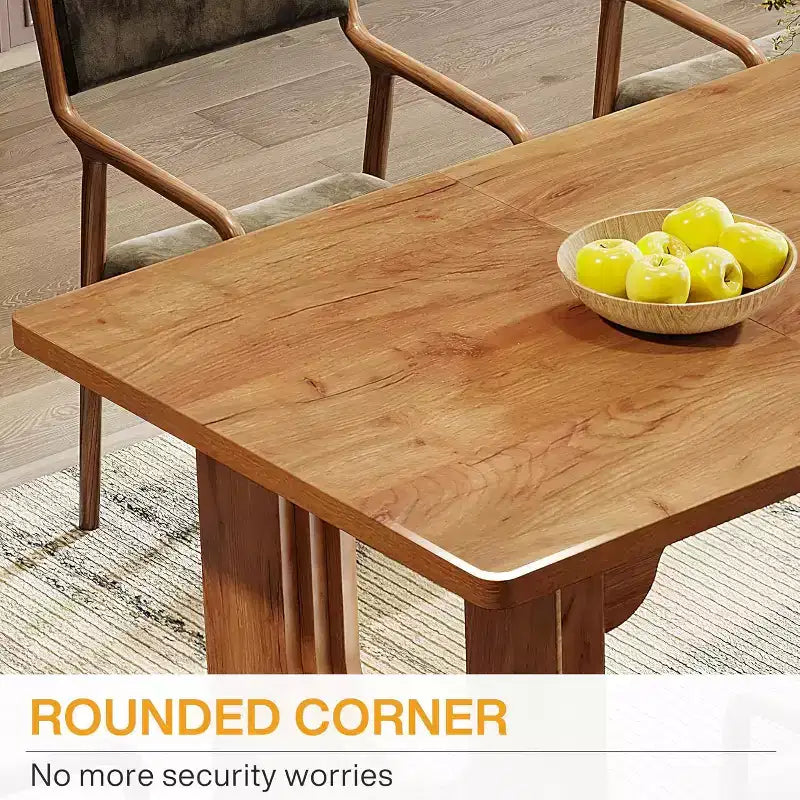 Lantine - Tavolo da pranzo moderno per 6 persone, tavolo da pranzo da cucina grande da 180 cm con base a piedistallo in legno, per cucina, sala da pranzo, soggiorno