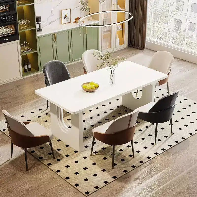 Lantine - Tavolo da pranzo moderno per 6 persone, tavolo da pranzo da cucina grande da 180 cm con base a piedistallo in legno, per cucina, sala da pranzo, soggiorno